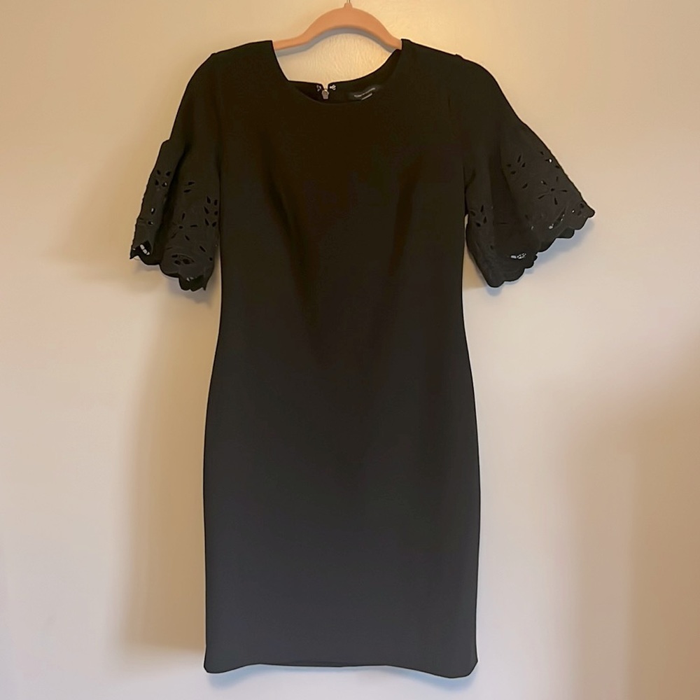 Tommy Hilfiger size 6 black dress with floral sleeves